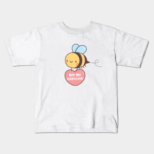 Cute Bee My Valentine Pun Doodle Kids T-Shirt